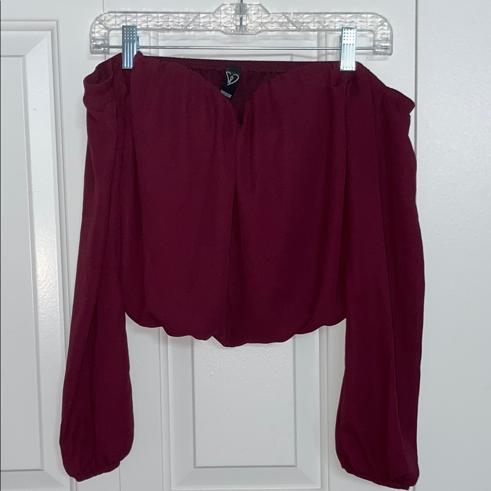 Windsor Deep Red Off-Shoulder Blouse